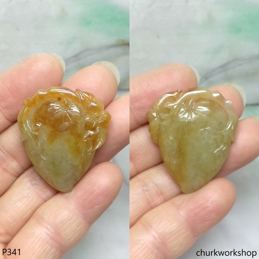 Red jade peach pendant