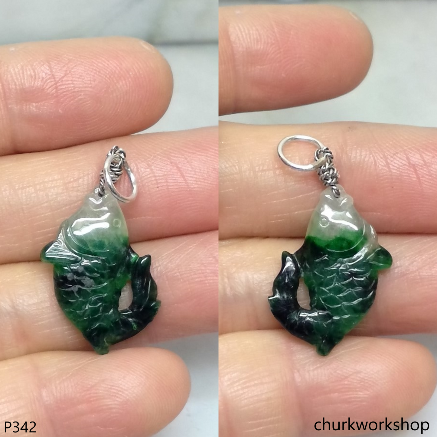 Jade fish pendant