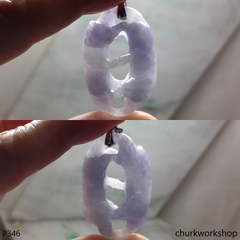 Lavender jade cat pendant