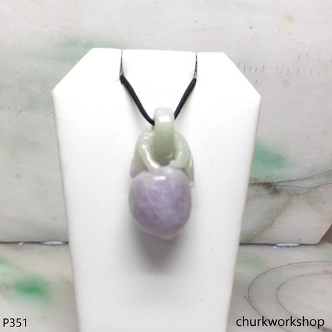 Lavender jade peach pendant with bail connected