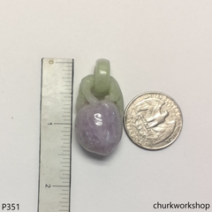 Lavender jade peach pendant with bail connected