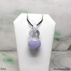 Lavender jade bead pendant with bail connected