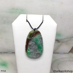 Multiple color jade carved pendant