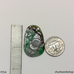 Multiple color jade carved pendant