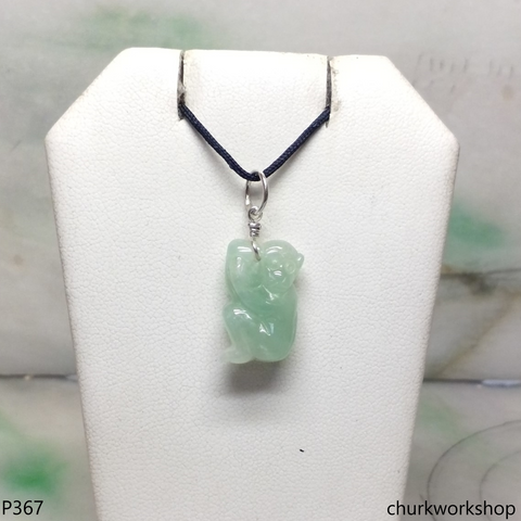 Light green jade monkey pendant