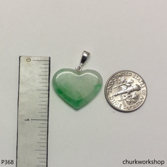 Small green jade heart pendant