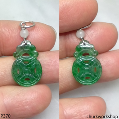 Green small coin pendant