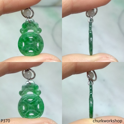 Green small coin pendant
