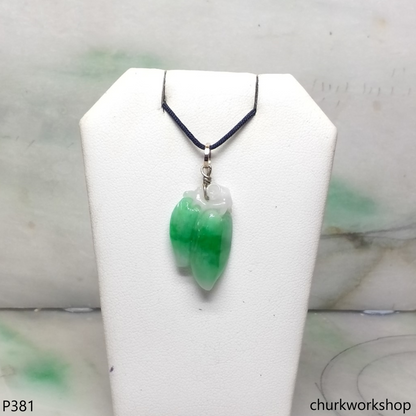 Jade double chili pendant (招財招福)