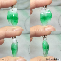 Jade double chili pendant (招財招福)