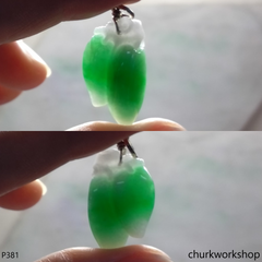 Jade double chili pendant (招財招福)
