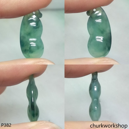 Bluish green small jade bean pendant