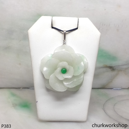White jade flower pendant