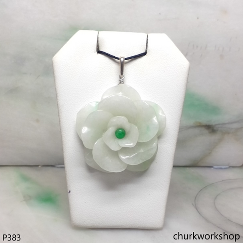 White jade flower pendant