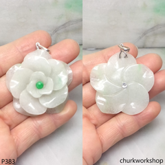 White jade flower pendant