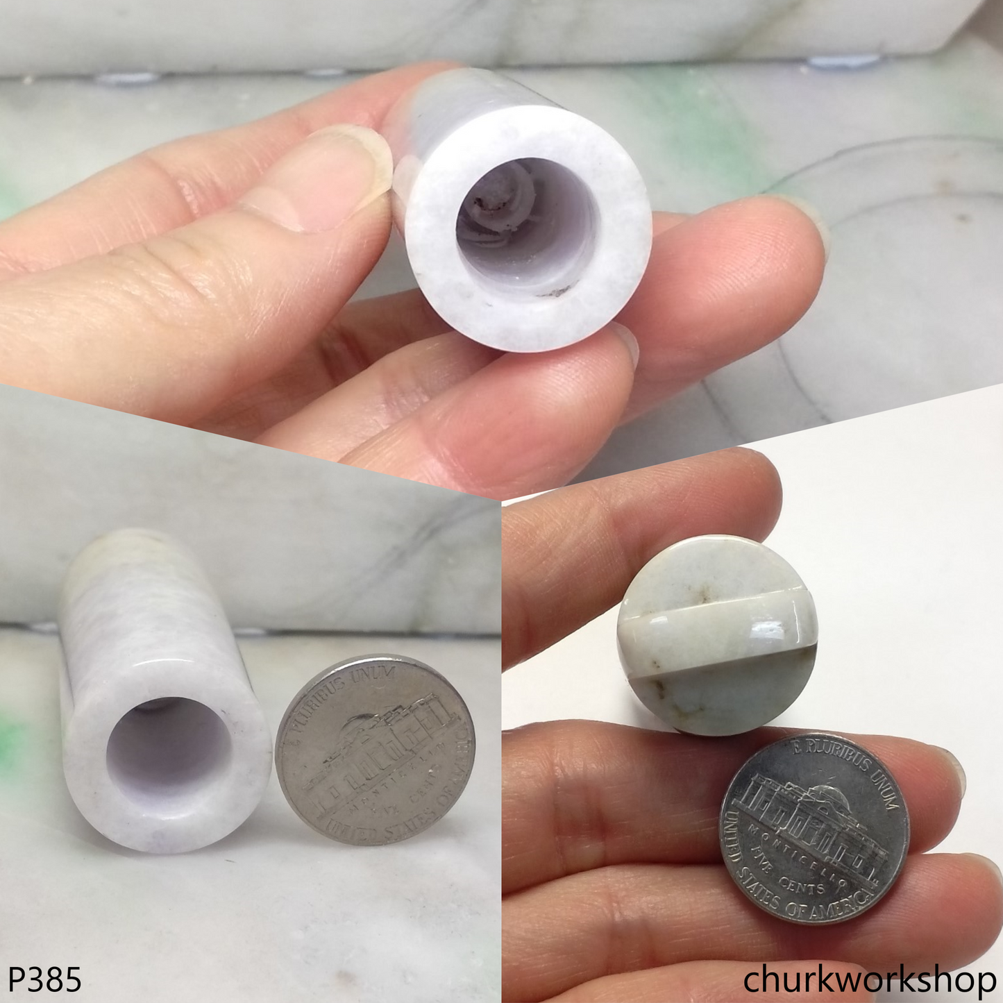 Lavender jade large cylinder