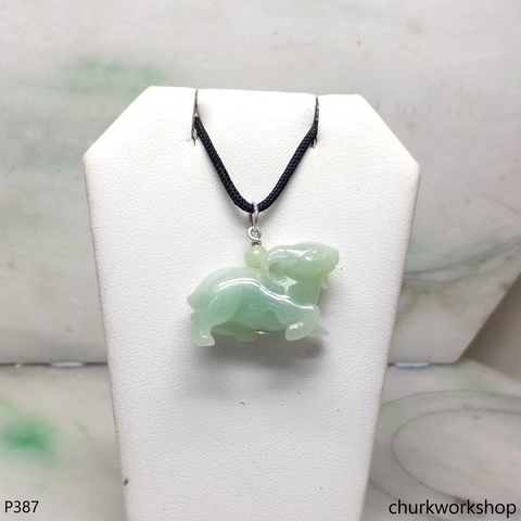 Jade goat pendant