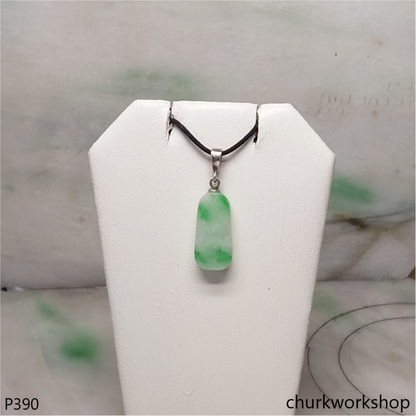 Small jade charm sterling silver