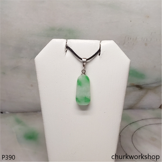 Small jade charm sterling silver