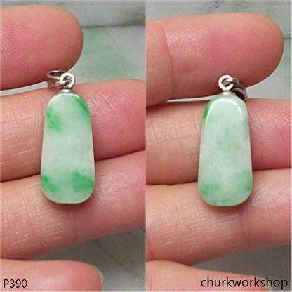 Small jade charm sterling silver