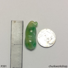 Apple green small jade bean pendant