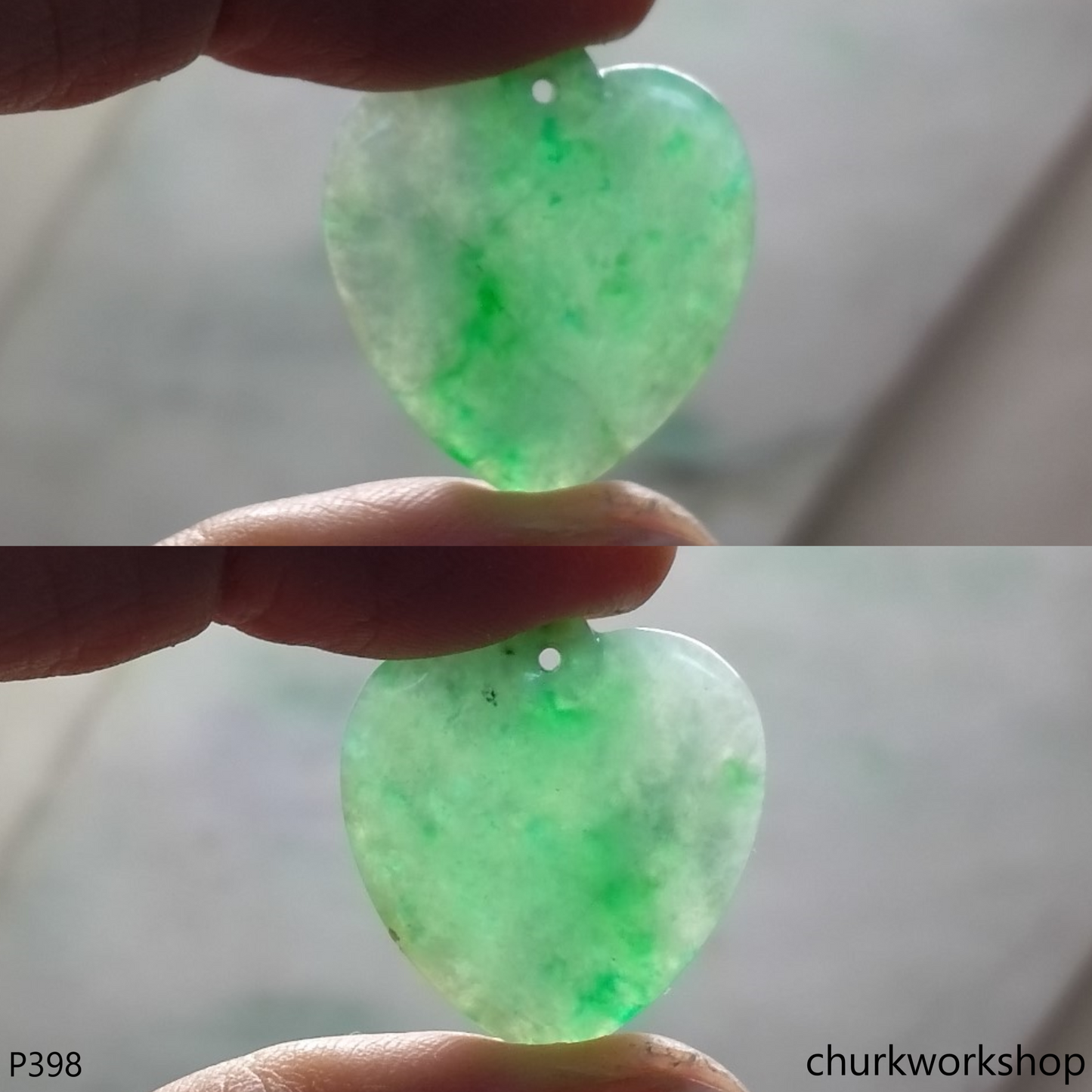 reserved for reoyuinu      14K jade heart pendant
