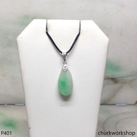 Small jade charm sterling silver