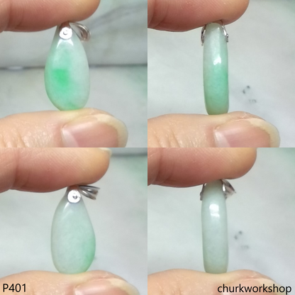 Small jade charm sterling silver