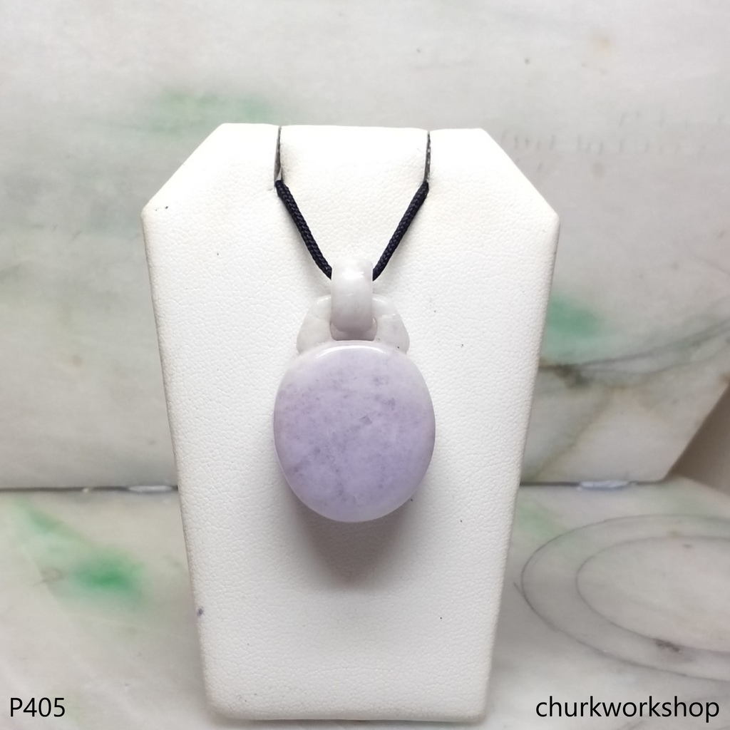Lavender jade pendant with bail connected