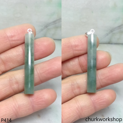 Bluish green jade cylinder