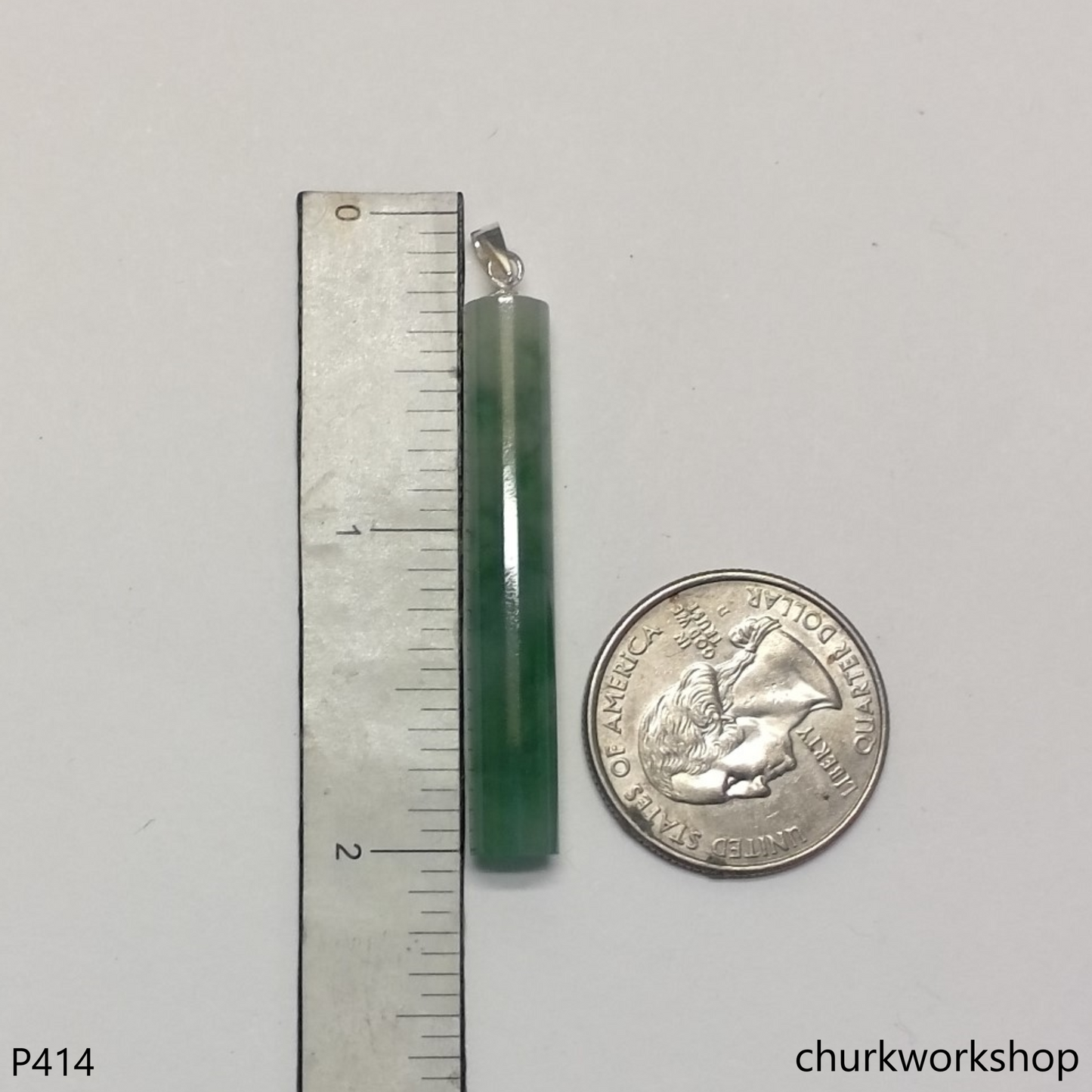 Bluish green jade cylinder