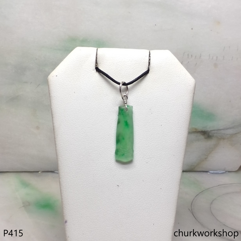 Small green jade bamboo pendant