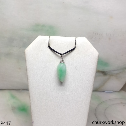 Small jade charm sterling silver