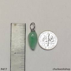 Small jade charm sterling silver