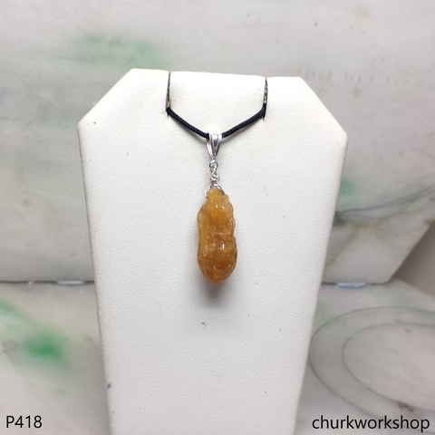 Red jade peanut pendant