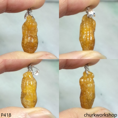 Red jade peanut pendant