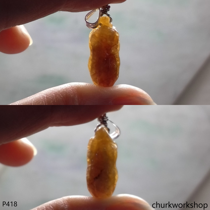 Red jade peanut pendant