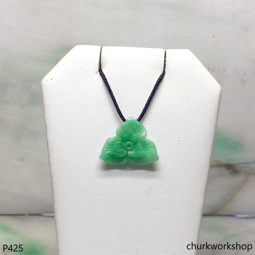 Green jade flower jade pendant