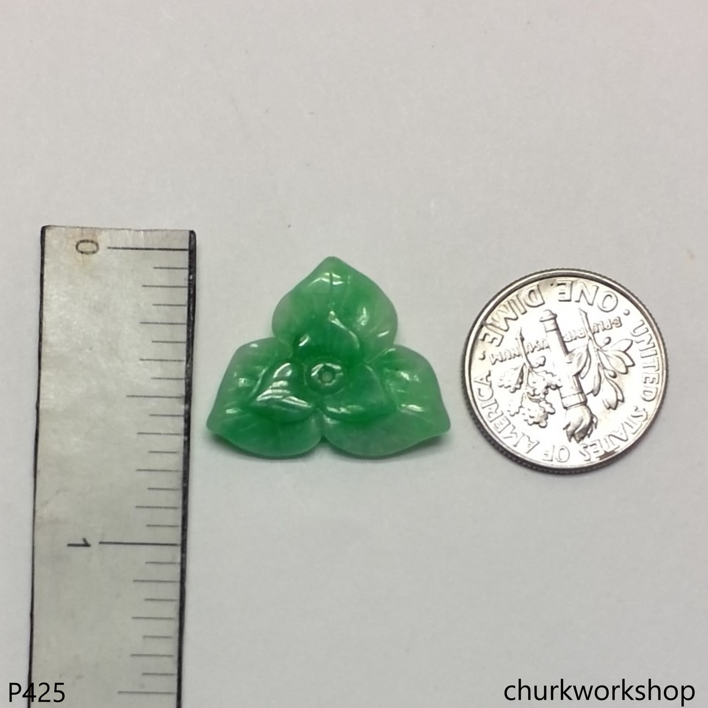 Green jade flower jade pendant