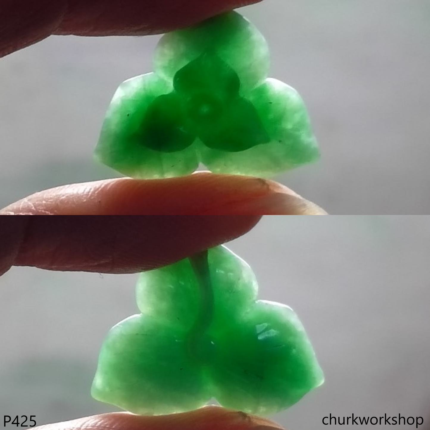 Green jade flower jade pendant