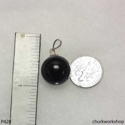Black jade bead pendant