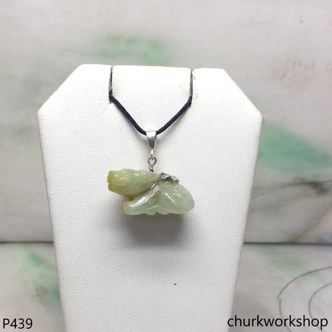 Light yellow jade ox pendant
