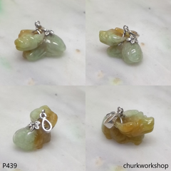 Light yellow jade ox pendant