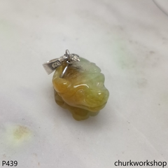 Light yellow jade ox pendant