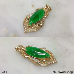 18k jade leaf pendant