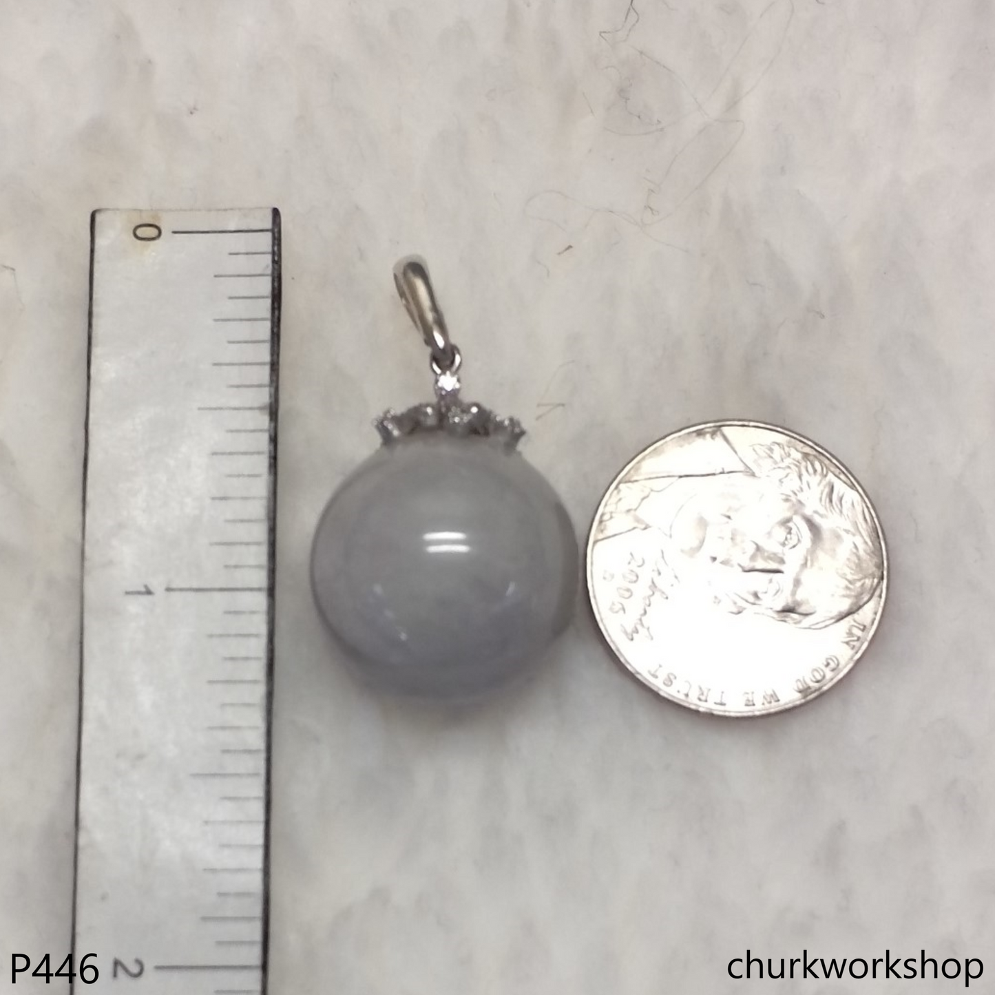 Lavender jade bead pendant