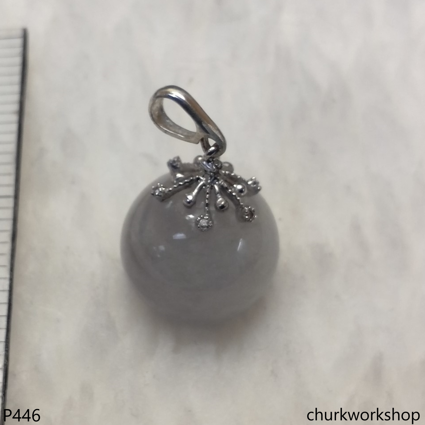 Lavender jade bead pendant