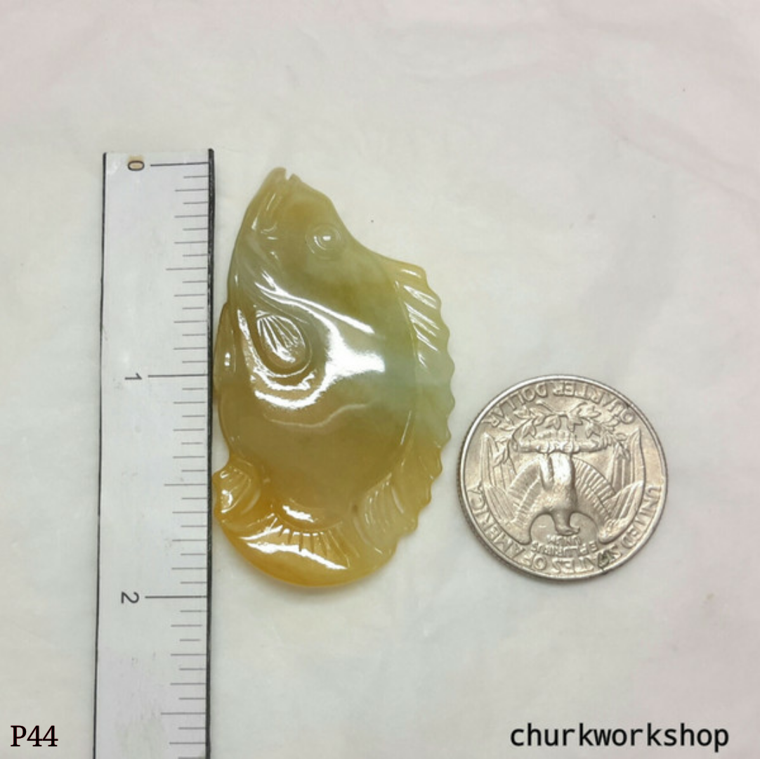 Red jade fish pendant
