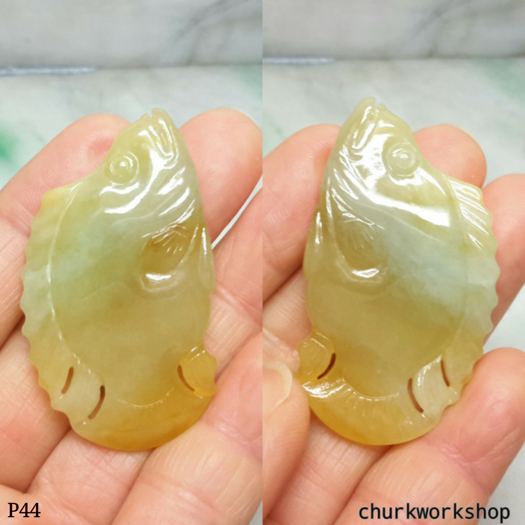 Red jade fish pendant