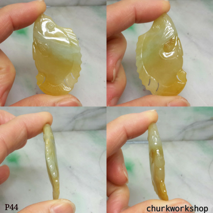 Red jade fish pendant